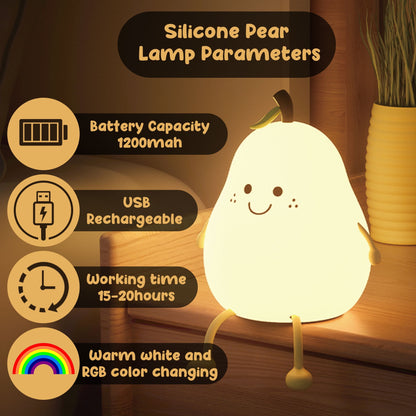 Cute LED Pear Night Light – Soft & Cozy Glow