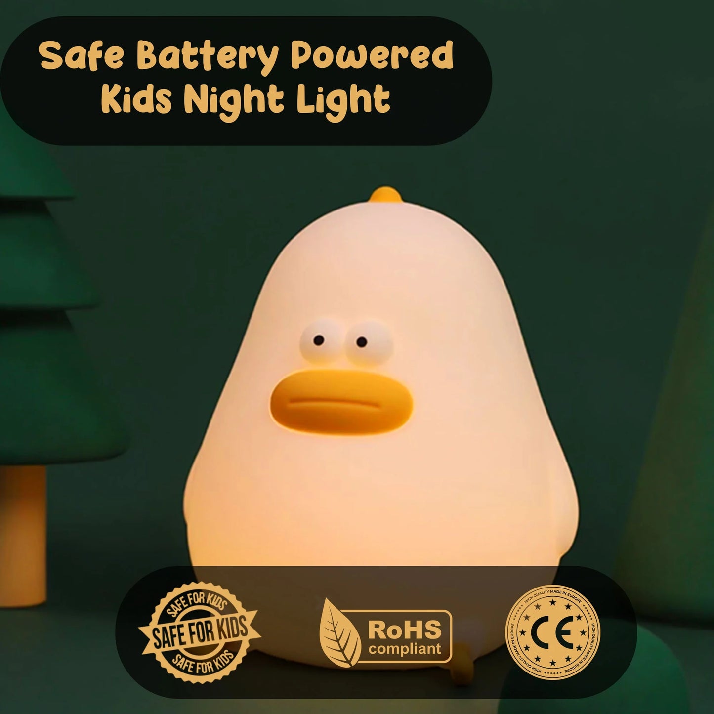 Dim Night Light with Smooth Silicone Made Nursery Nocturne Lamp for Baby and Toddler'S Bedroom Decor & Sound Sleep - Chick