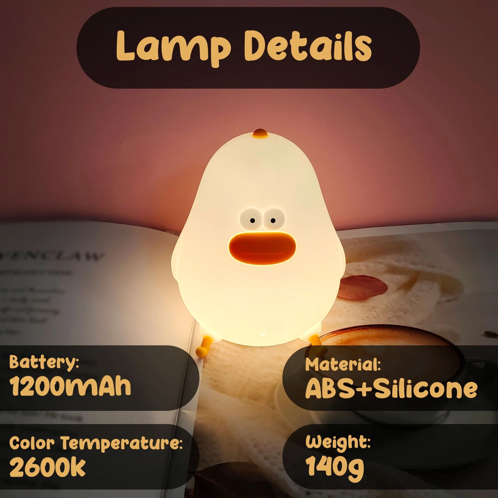 Dim Night Light with Smooth Silicone Made Nursery Nocturne Lamp for Baby and Toddler'S Bedroom Decor & Sound Sleep - Chick